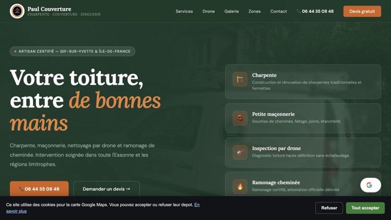 Aperçu du site Paul Couverture